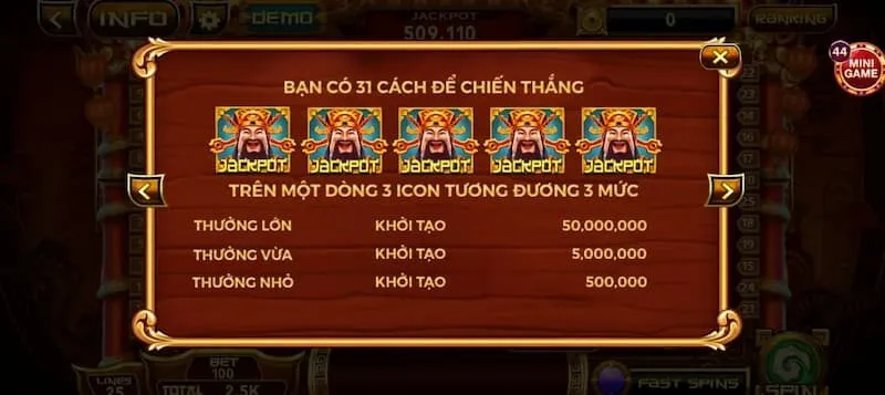 jackpot quay hũ Thần Tài
